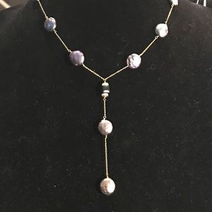 Coin pearl vermiel necklace with crystal